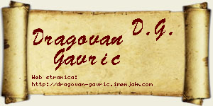 Dragovan Gavrić vizit kartica